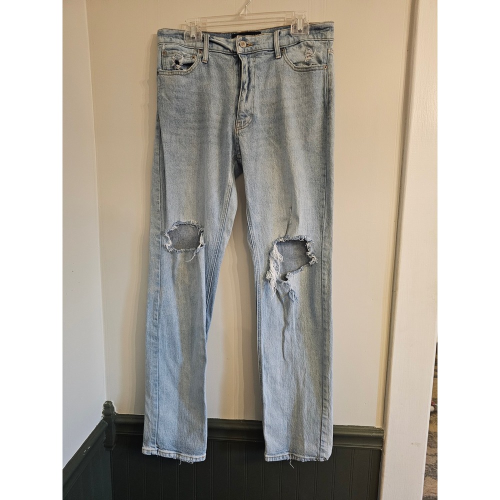 Abercrombie & Fitch Mens Vintage 90s Straight Distressed Jeans Light Wash 34x34